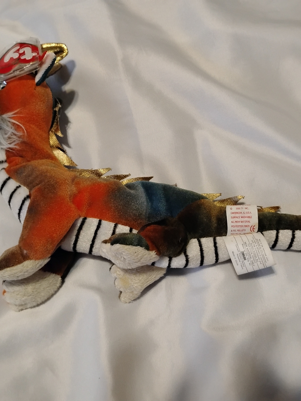Ty Beanie Baby Multicolor Dragon Plush - Orange, Green, Blue